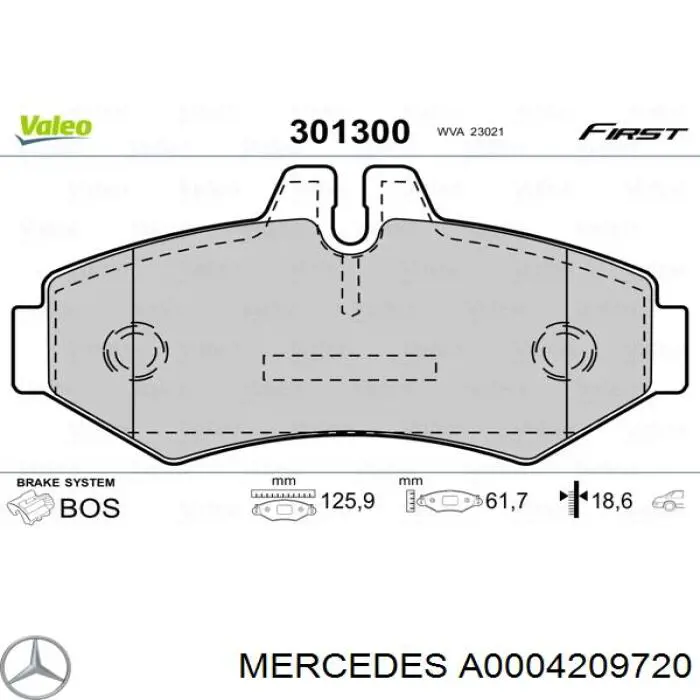 Comprar A0004209720 Mercedes Pastillas de freno traseras