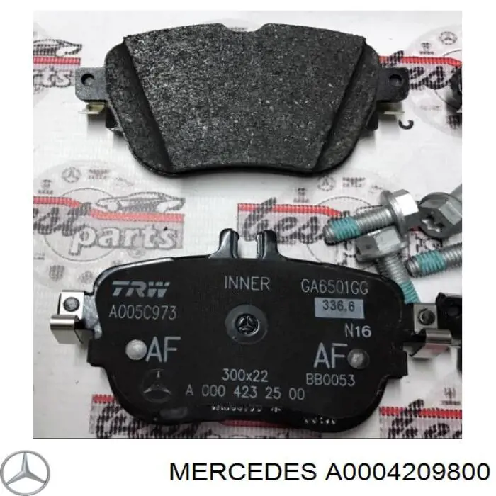 Pastillas de freno traseras A0004209800 Mercedes