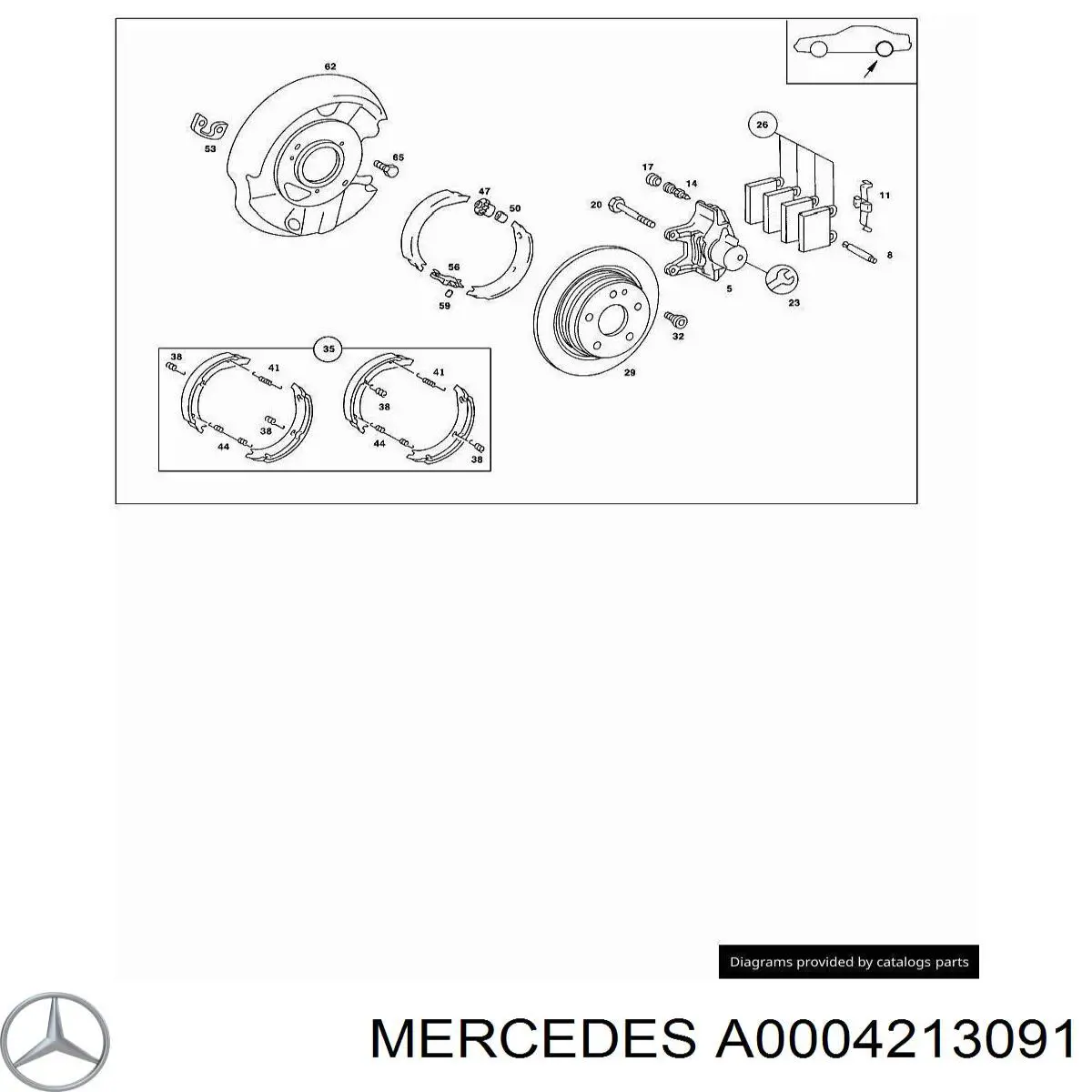 Juego de reparación de pastillas de freno Mercedes A0004213091 precio, desde 8,23 EUR