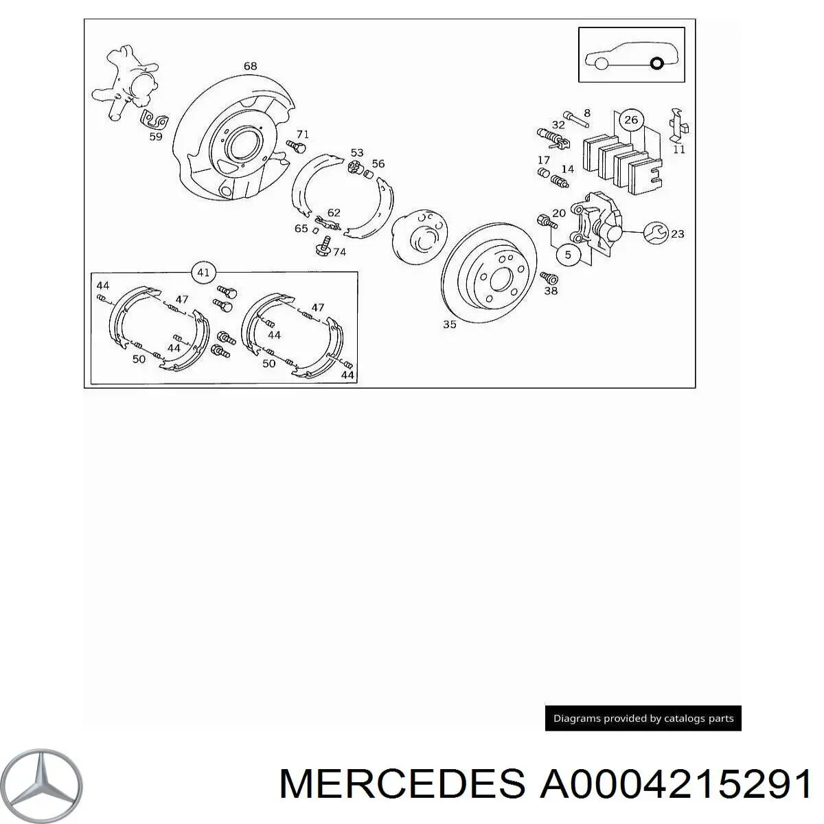 Juego de resortes de sujeción de pastillas de freno traseras Mercedes A0004215291 precio, desde 13,28 EUR