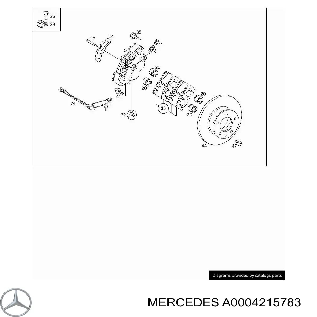 A0004215783 Mercedes émbolo, pinza del freno delantera