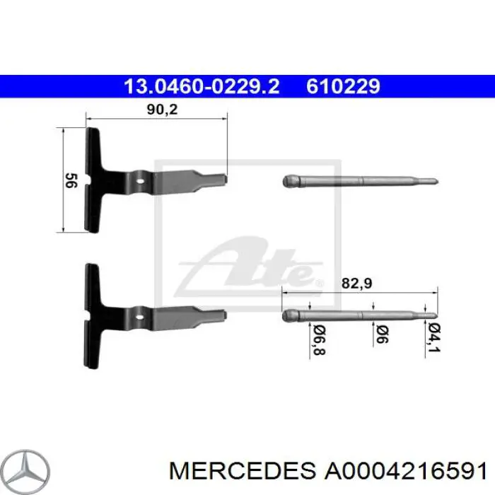 Juego de reparación de pastillas de freno Mercedes A0004216591 precio, desde 8,07 EUR