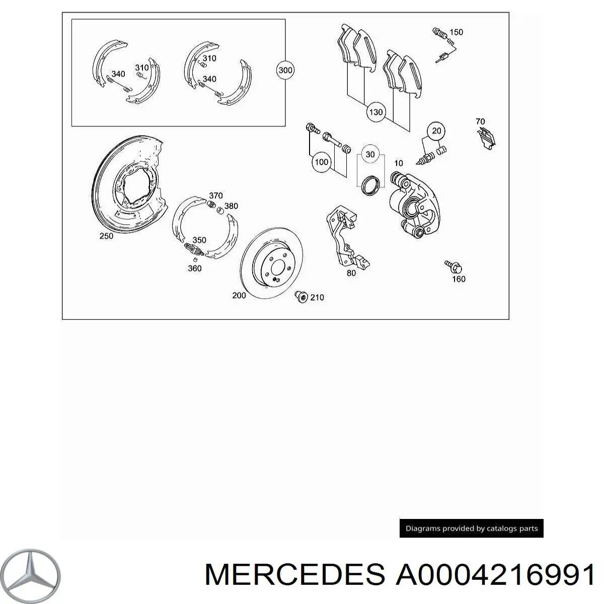 A0004216991 Mercedes conjunto de muelles almohadilla discos traseros