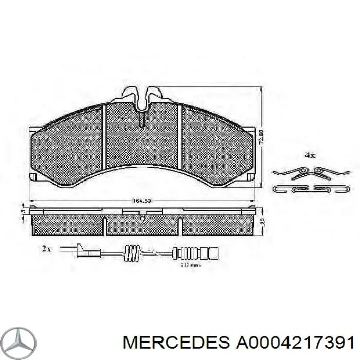 A0004217391 Mercedes conjunto de muelles almohadilla discos traseros