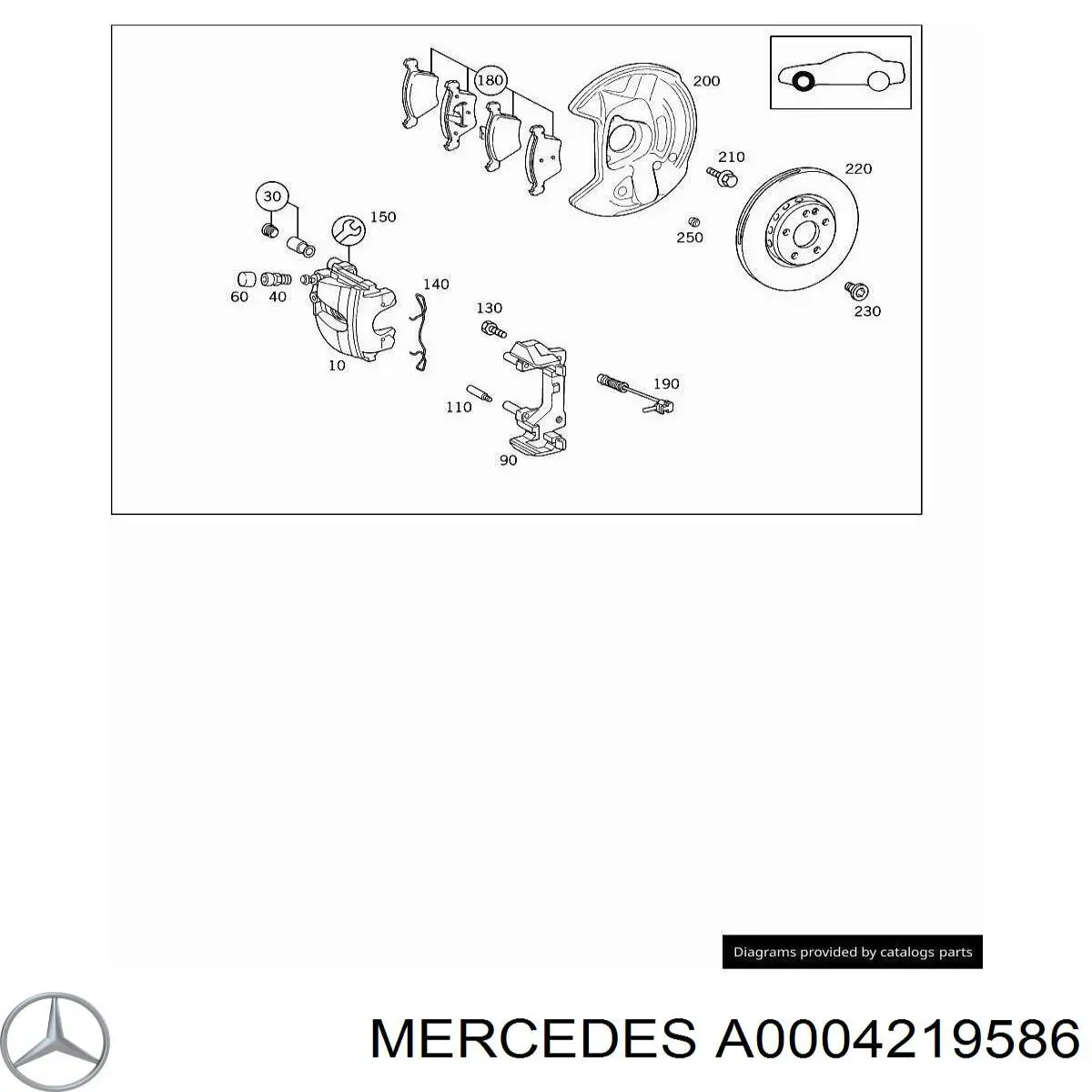 A0004219586 Mercedes juego de reparación, cilindro de freno delantero