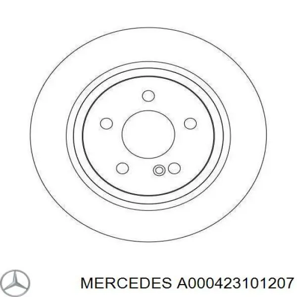 A000423101207 Mercedes disco de freno trasero