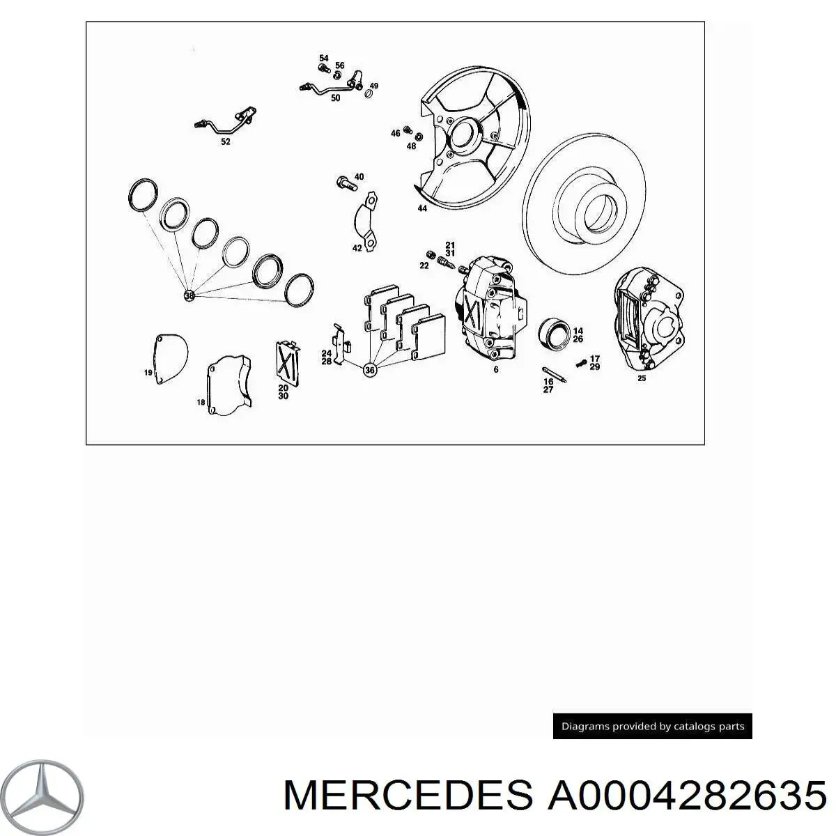 A0004282635 Mercedes latiguillo de freno trasero