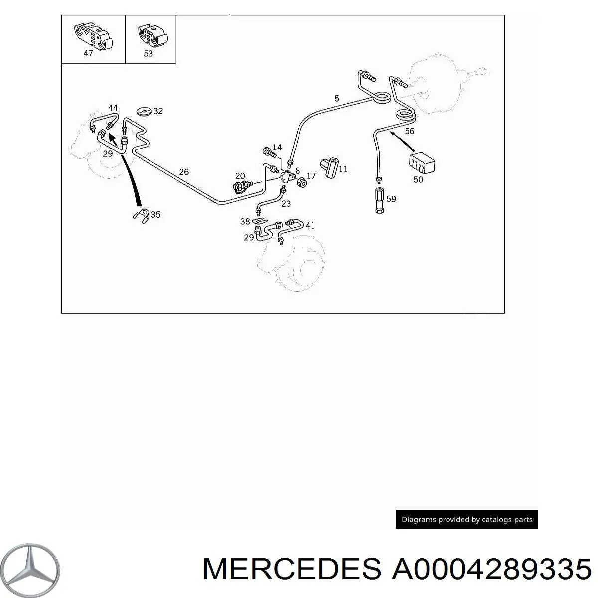 Manguera de freno trasera Mercedes A0004289335 precio, desde 9,02 EUR