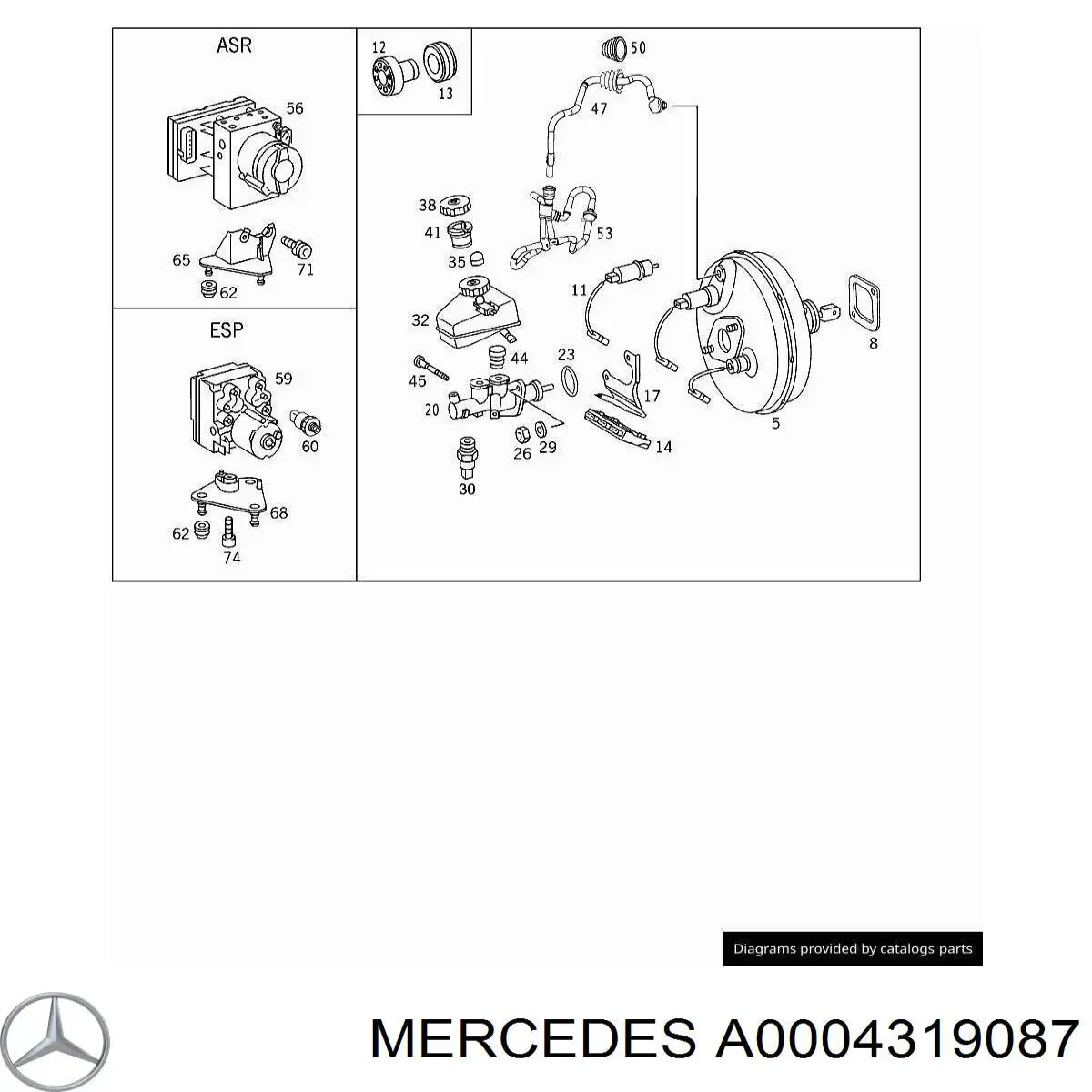 Tapa del depósito del cilindro maestro de freno Mercedes A0004319087 precio, desde 5,34 EUR