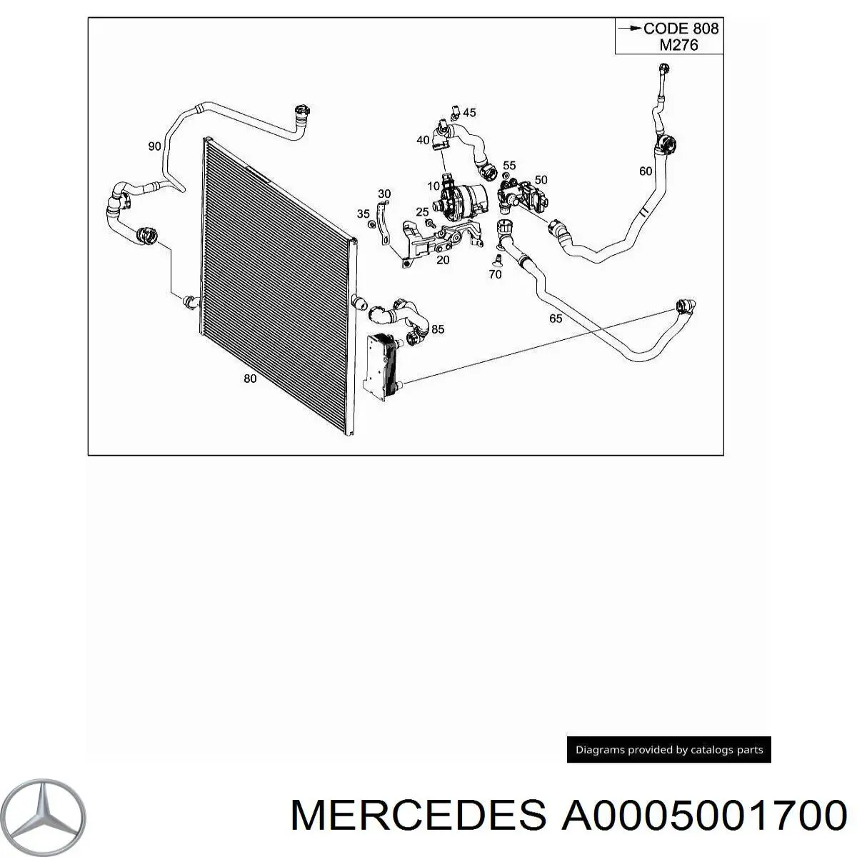 A0005001700 Mercedes bomba de agua, adicional eléctrico