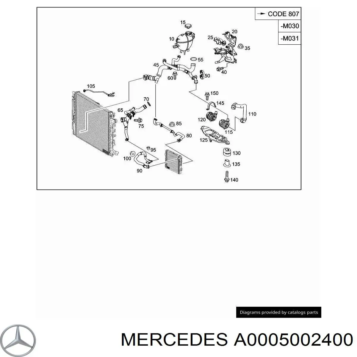 A0005003100 Mercedes bomba de agua, adicional eléctrico