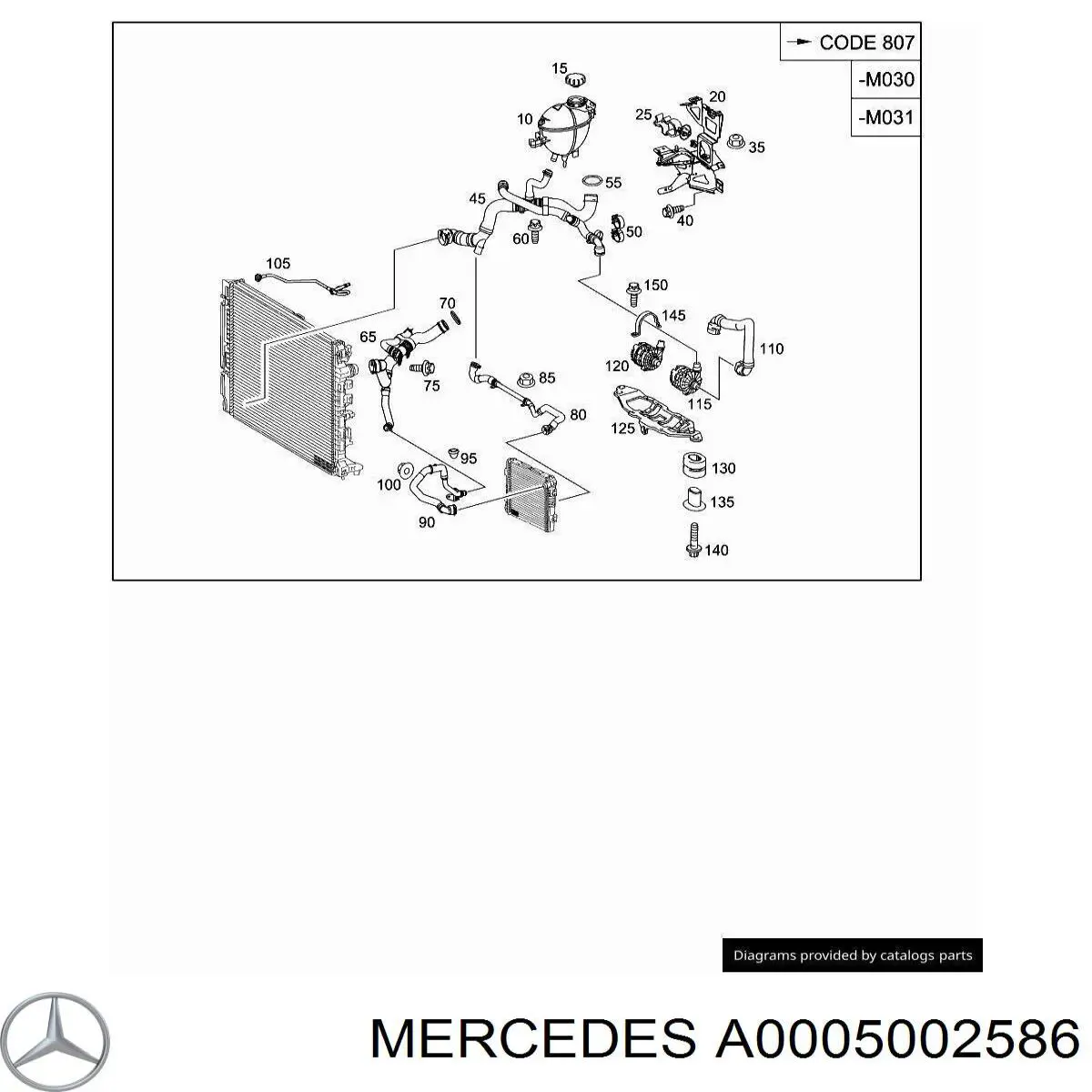 Bomba de agua eléctrica auxiliar Mercedes 0005002300