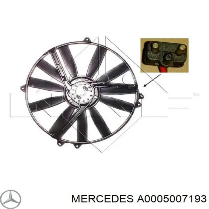 A0005007193 Mercedes ventilador (rodete +motor aire acondicionado con electromotor completo)