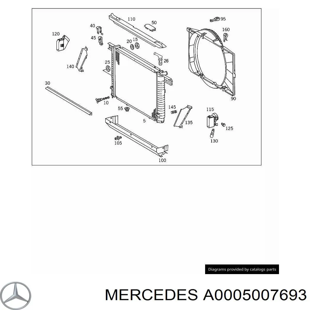 A0005007693 Mercedes ventilador para radiador de aire acondicionado