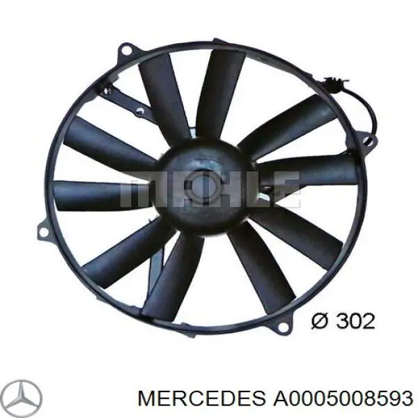 Ventilador (rodete +motor) refrigeración del motor con electromotor derecho Mercedes E (W124)