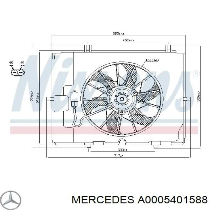 A0005401588 Mercedes Electroventilador del motor