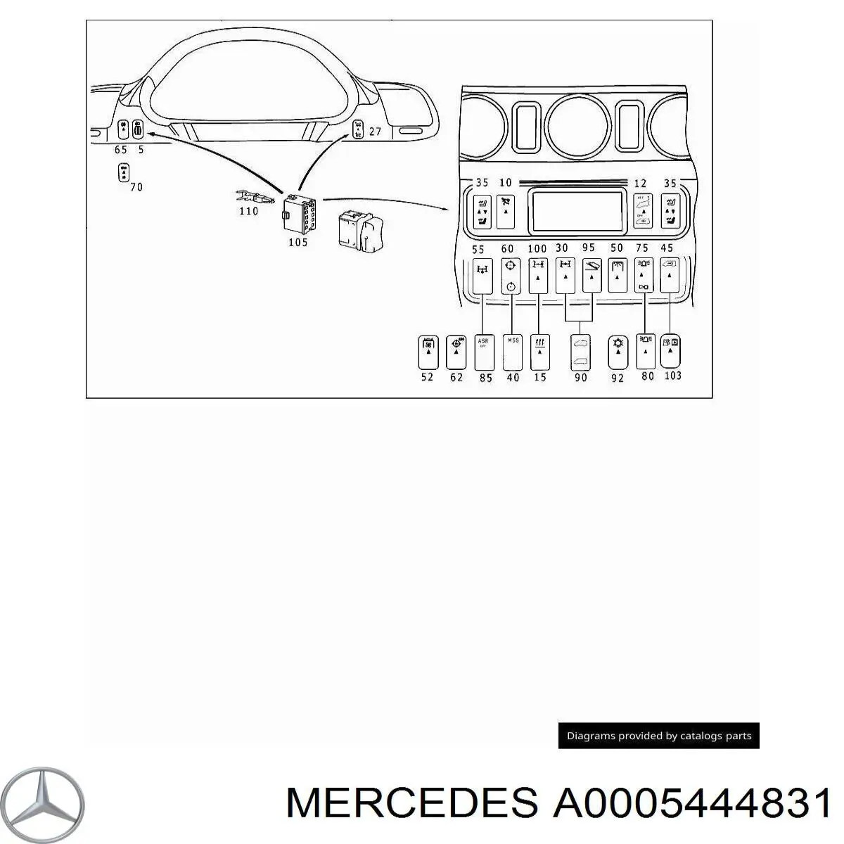 Botón del regulador de altura de faros Mercedes A0005444831 precio, desde 36,30 EUR