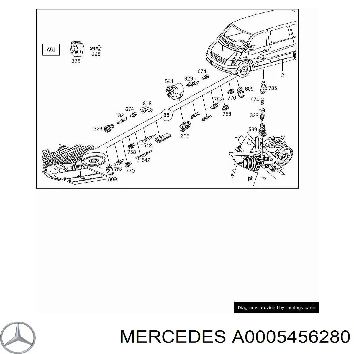  Mercedes A0005456280 precio, desde 5,41 EUR