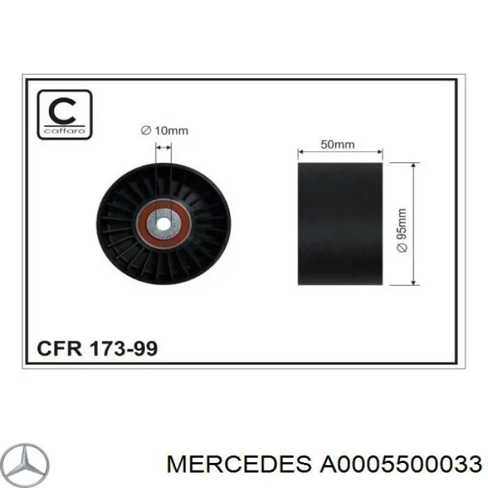 A0005500033 Mercedes rodillo, correa trapecial poli v