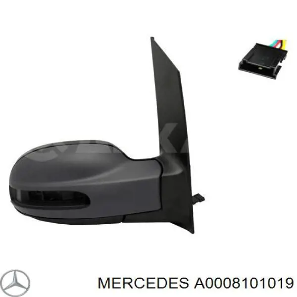 A0008101019 Mercedes cristal de espejo retrovisor exterior derecho