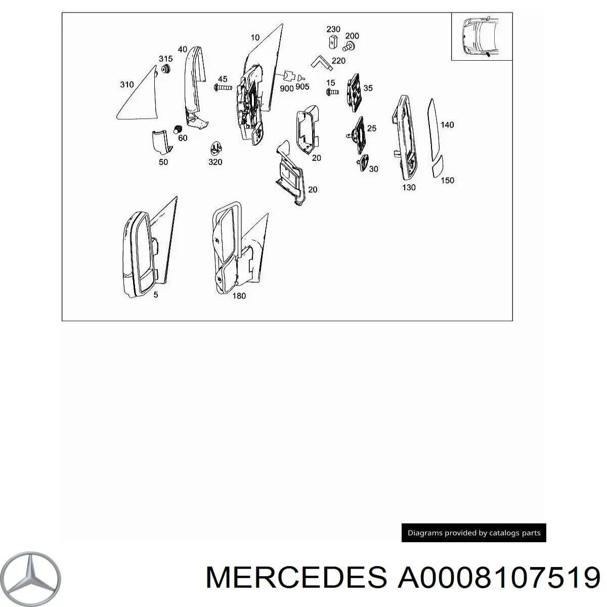 VBZM1084AR Signeda espejo retrovisor derecho