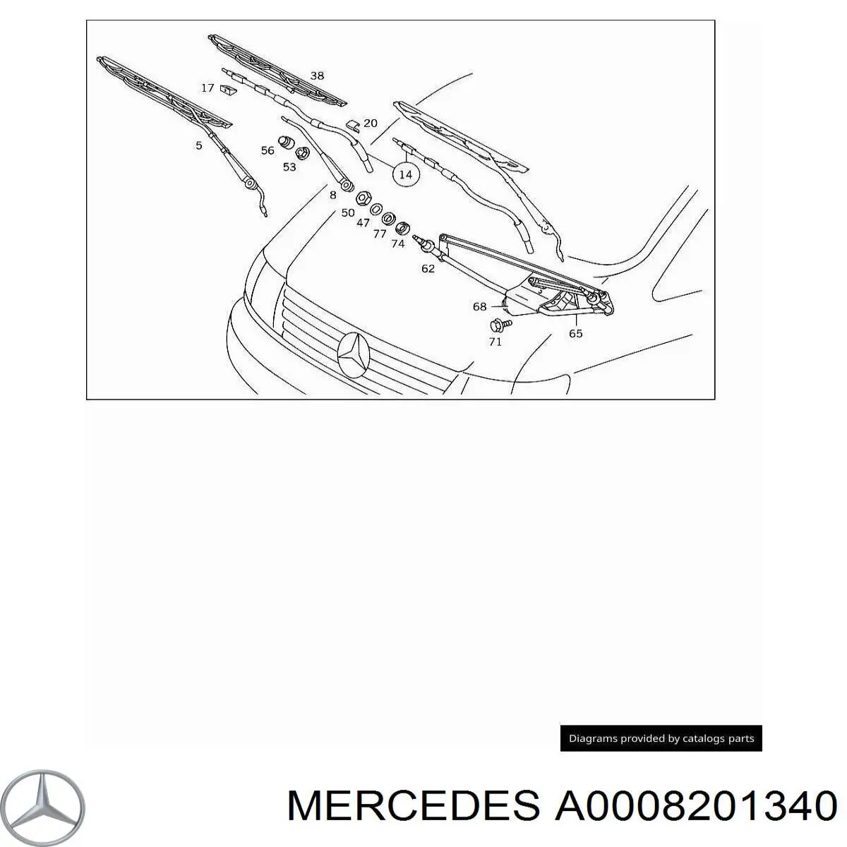 A0008201340 Mercedes varillaje lavaparabrisas