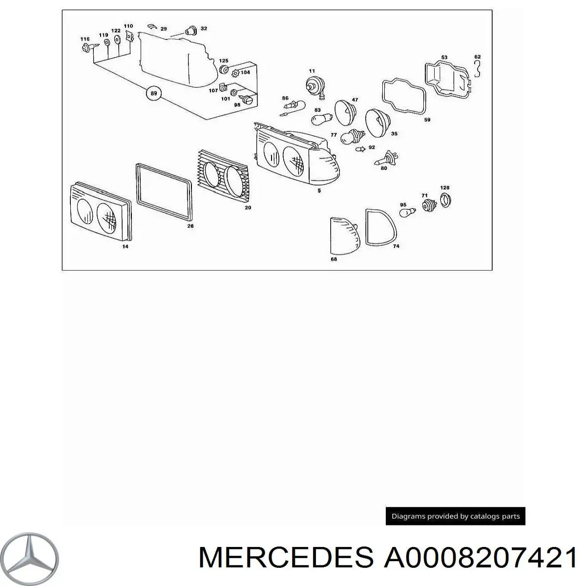Intermitente derecho Mercedes E C123