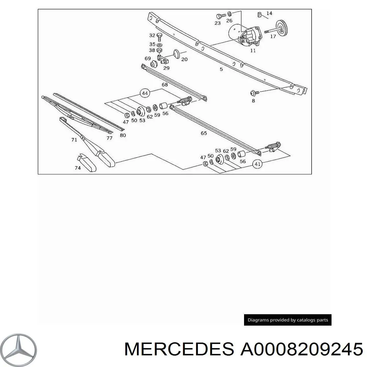 A0008209245 Mercedes limpiaparabrisas de luna delantera conductor