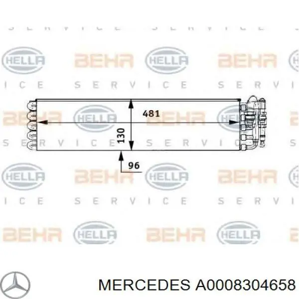 A0008304658 Mercedes evaporador, aire acondicionado