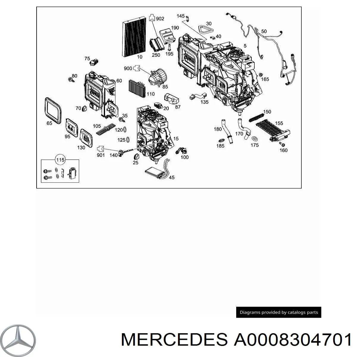 A0008304701 Mercedes motor eléctrico, ventilador habitáculo