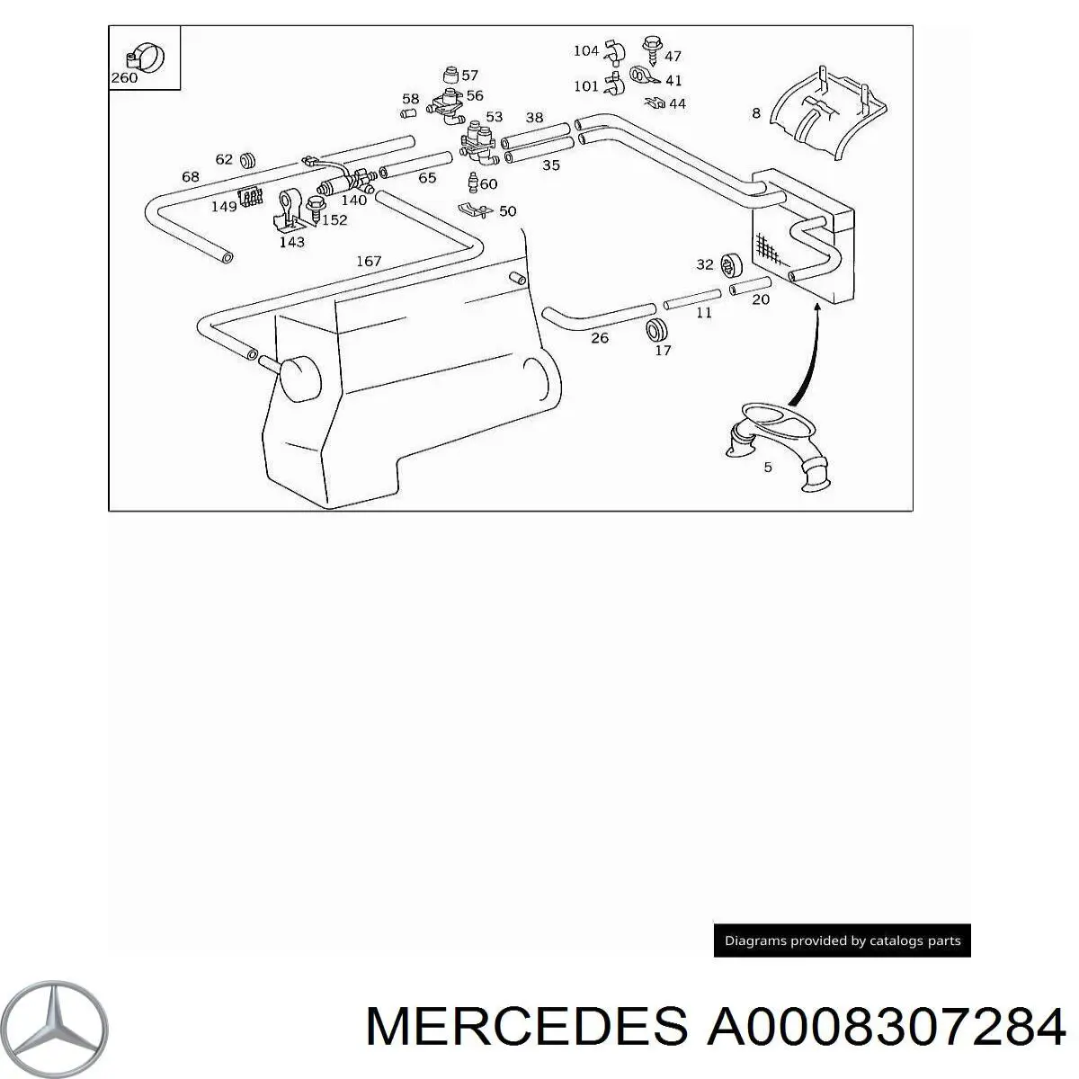 Válvula de calefacción Mercedes A0008307284 precio, desde 133,44 EUR