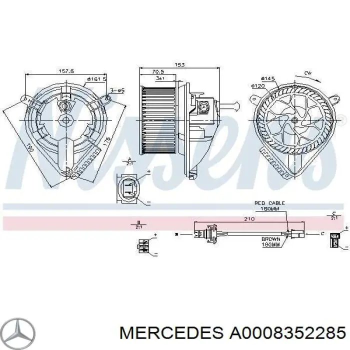 Ventilador de calefacción Mercedes A0008352285 precio, desde 69,24 EUR