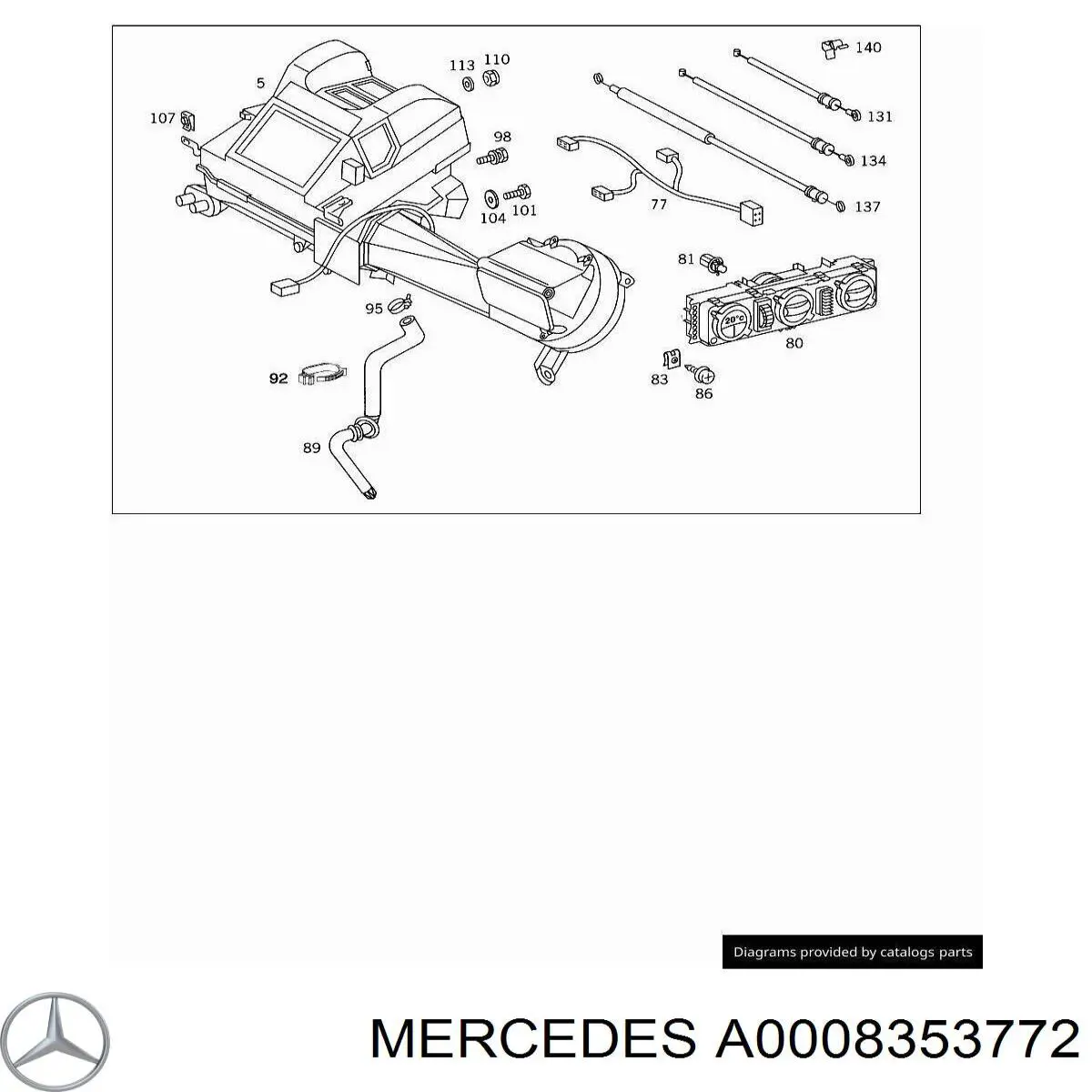 A0008353772 Mercedes Válvula TRV del aire acondicionado