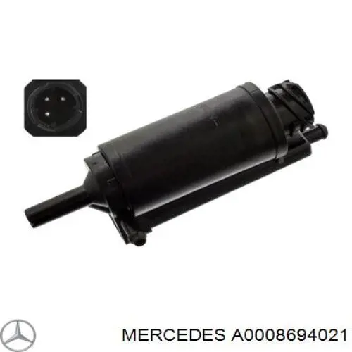 A0008694021 Mercedes Bomba de agua de lavado, lavado de parabrisas, delantera