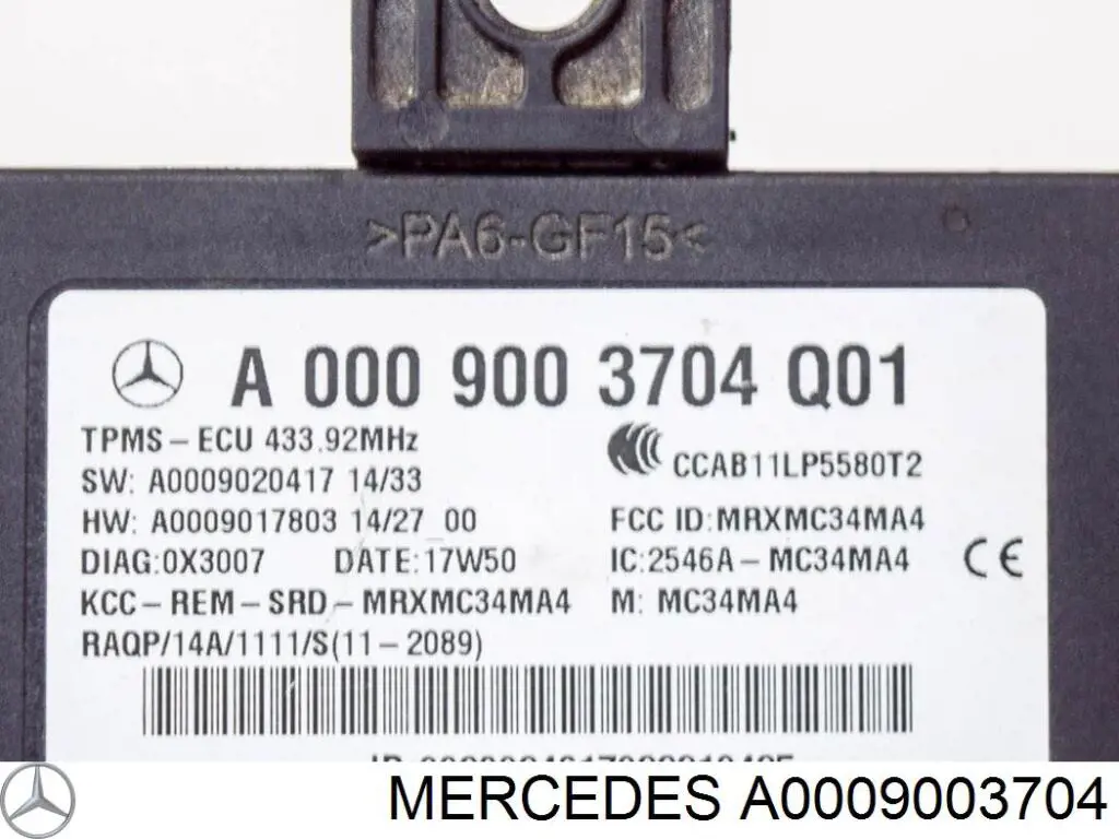 Unidad de control de presión de neumáticos Mercedes A0009003704 precio, desde 72,60 EUR