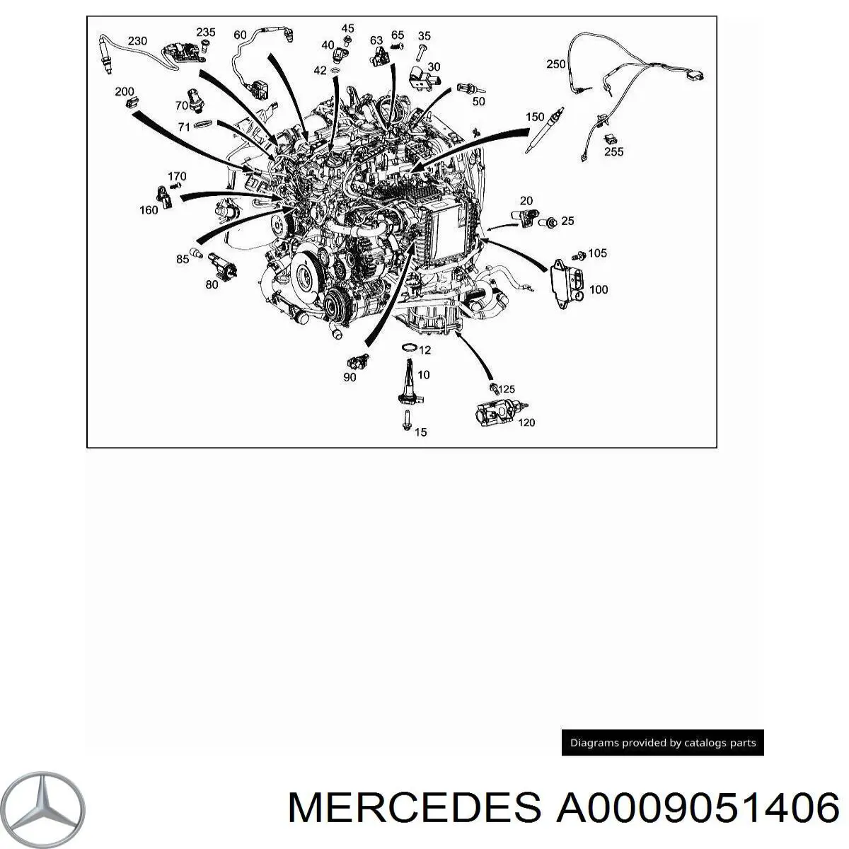 Sensor de temperatura de gases de escape antes de la turbina A0009054109 Mercedes
