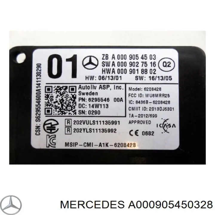 A000905450328 Mercedes sensor de control de ángulo muerto trasero