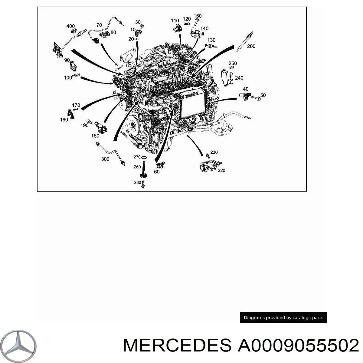Sensor de temperatura de gases de escape antes de la turbina Mercedes A0009055502 precio, desde 31,07 EUR