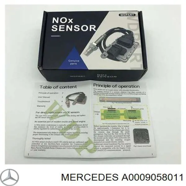 Comprar A0009058011 Mercedes Sensor de óxidos de nitrógeno NOx delantero