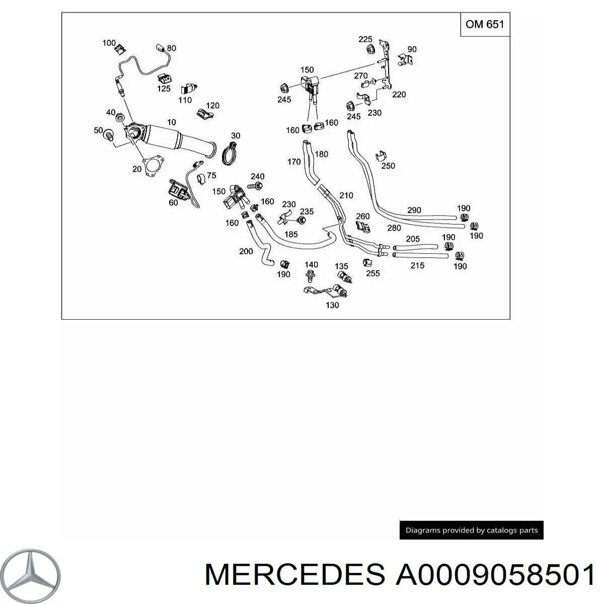 A0009058501 Mercedes sensor de temperatura, gas de escape, antes de catalizador