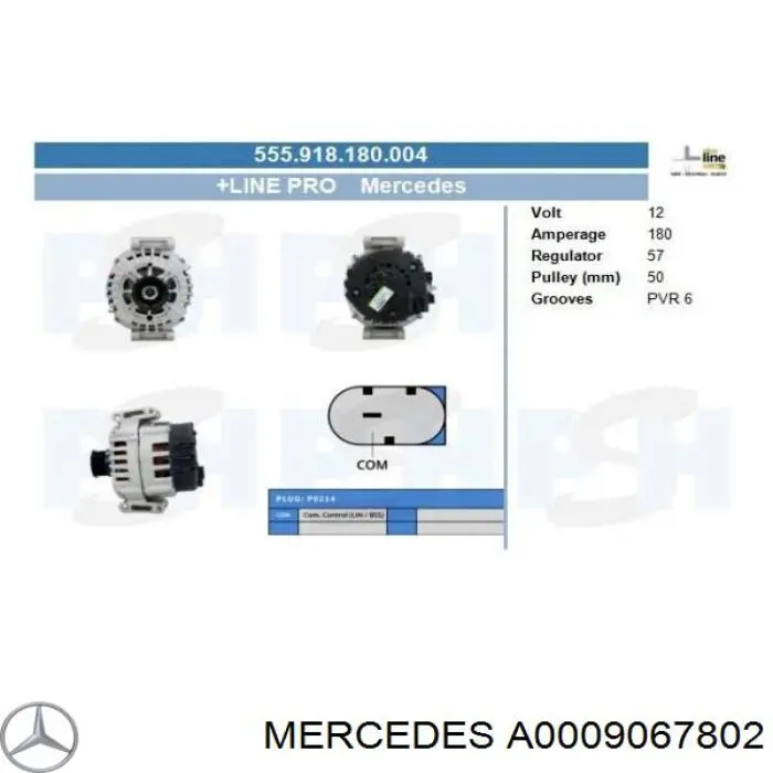 A0009067802 Mercedes alternador