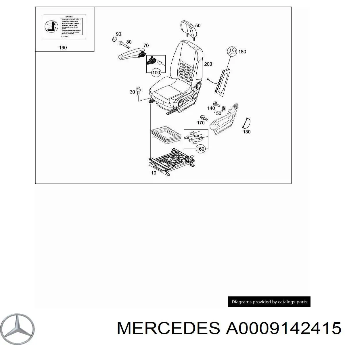 A0009142415 Mercedes relleno de cojines de asientos delanteros