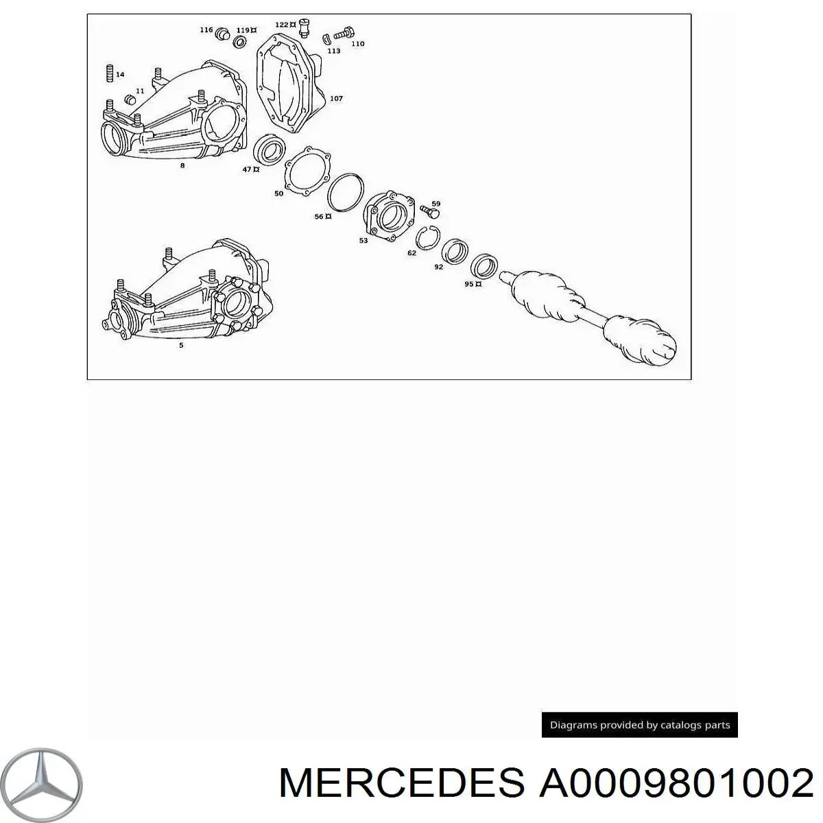 Rodamiento interior del piñón del diferencial trasero Mercedes A0009801002 precio, desde 79,39 EUR