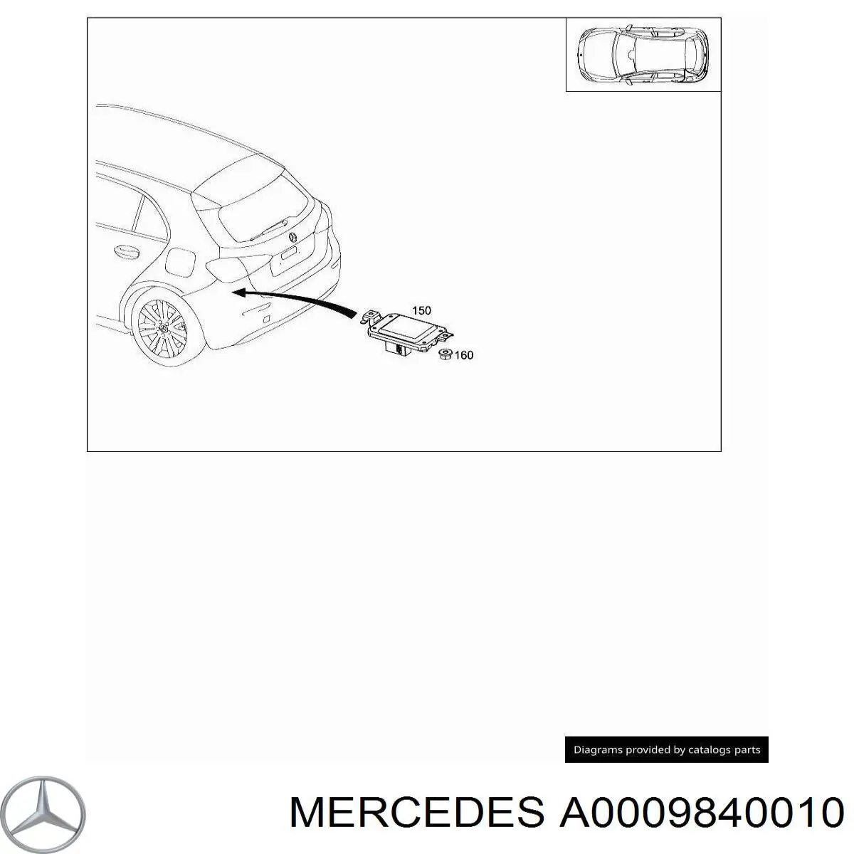 A0009840010 Mercedes tornillo (tuerca de sujeción)