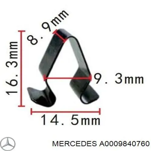 A0009840760 Mercedes clip de tapicería de tapa de maletero