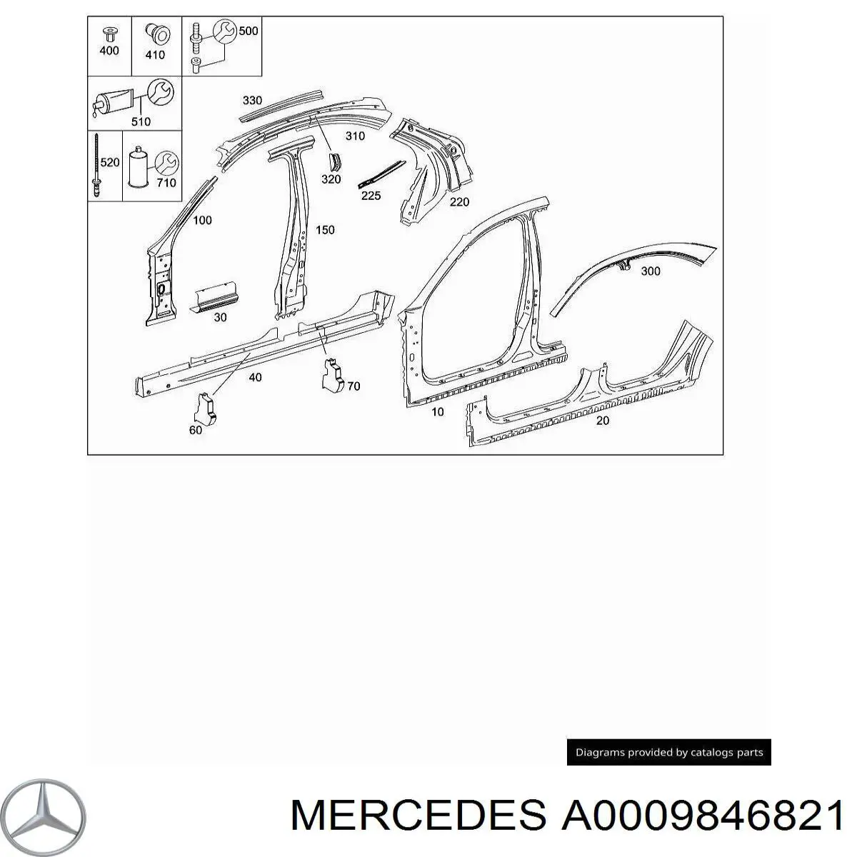  Mercedes A0009846821 precio, desde 3,72 EUR