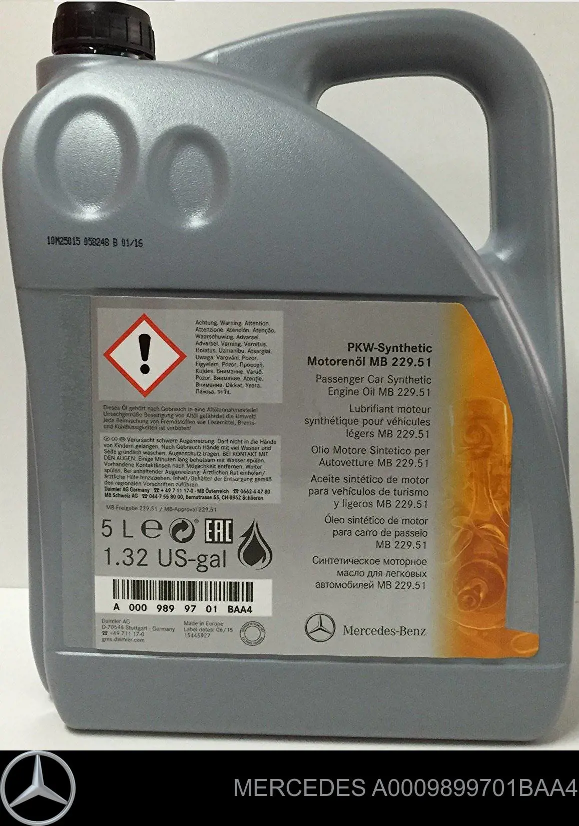 Aceite motor Mercedes A0009899701BAA4 precio, desde 44,21 EUR