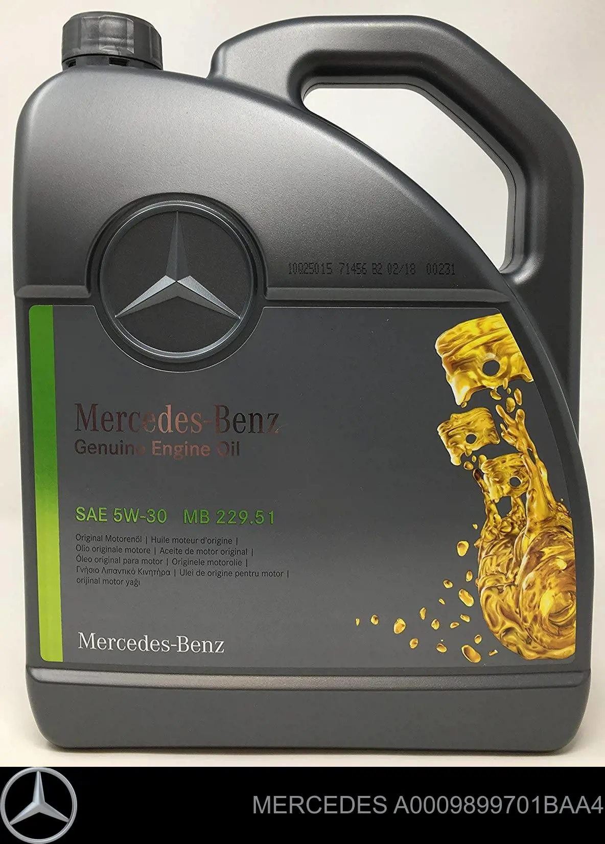 Aceite de motor A0009899701BAA4 Mercedes