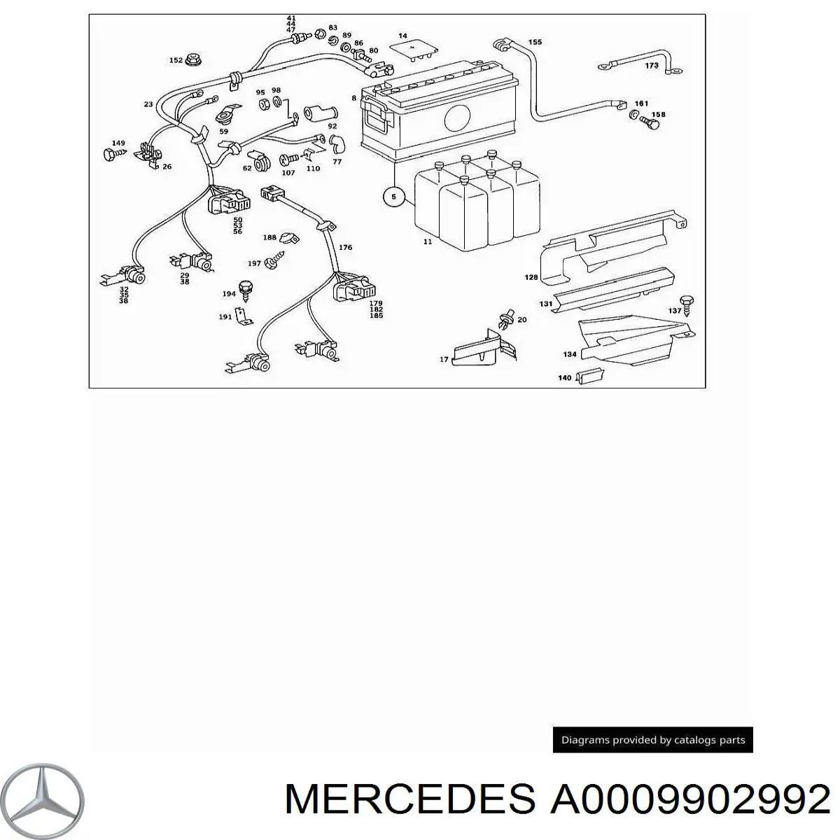 A0009902992 Mercedes clips de fijación de pasaruedas de aleta delantera