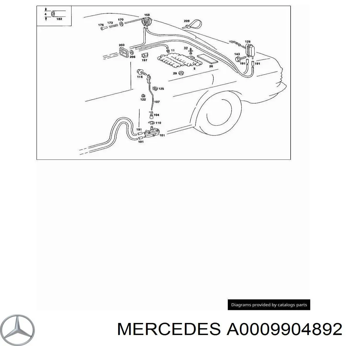 Clip de fijación de la rejilla del radiador al panel Mercedes A0009904892 precio, desde 1,41 EUR